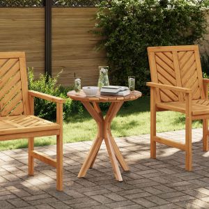 VidaXL Table de Bistrot de Jardin &Oslash;70x75 cm en Bois Massif de Teck