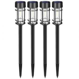 Linxor Lot de 4 lampes solaires extérieures, éclairage led - Noir