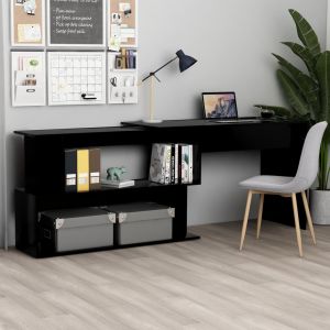 Image de VidaXL Bureau d'Angle 200x50x76 cm Aggloméré Noir