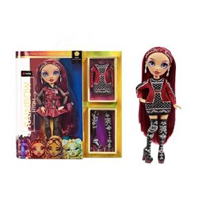 Rainbow high Mila BERRYMORE - Poupée Mannequin en Rouge Bordeaux avec 2 Tenues à Assortir & Accessoires – 6 à 12 Ans & collectionneurs