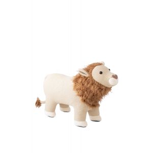 Maxi lion en peluche siège en 100% coton beige