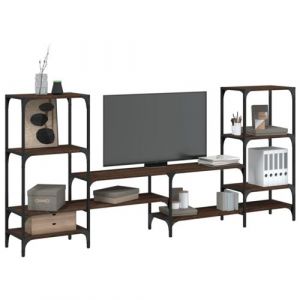 VidaXL Meuble TV chêne marron 206,5x28,5x95 cm bois d'ingénierie