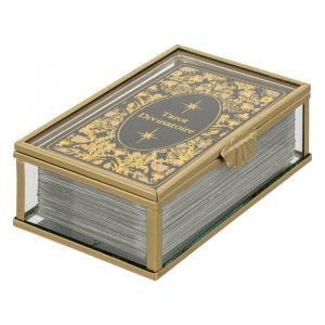 Atmosphera Cr&eacute;ateur D'int&eacute;rieur - Jeu de tarot Little cotage verre dor&eacute; L13cm