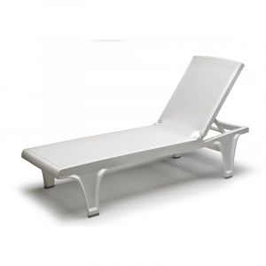 Bain de soleil, Bain de soleil Tahiti blanc ajustable Blanc en Plastique, Scab design