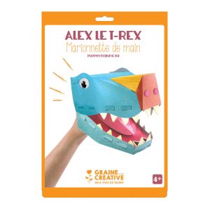 Graine Créative Kit marionnette de main en carton - Dinosaure T-rex