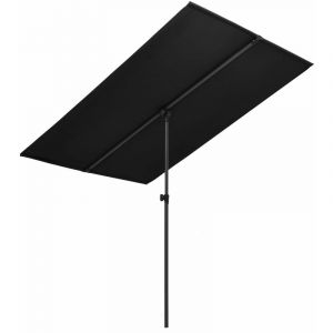 VidaXL Parasol d'extérieur avec mât en aluminium 2x1,5 m Noir