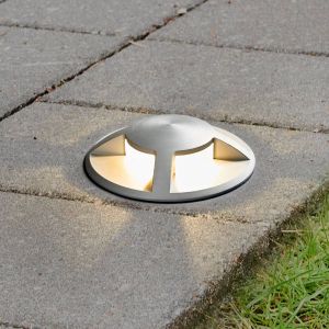 Lucande Spot encastrable dans le sol LED Anina, aluminium
