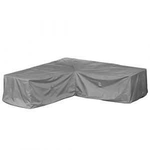 Housse de protection pour canapé d'angle de jardin - 315 x 315 x 80 cm - polyester tissé Oxford 600D, couleur : gris