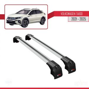 Compatible avec Volkswagen TAIGO 2021-2024 Barres de Toit ACE-2 Railing Porte-Bagages de voiture GRIS