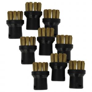 Vhbw 9x brosse arrondie compatible avec Kärcher SC 2 DELUXE EASYFIX, SC 2.600 CB, SC 2.600 C nettoyeur vapeur - Brosse à vapeur
