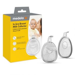 Medela Collecteur de lait maternel In-bra, &eacute;tanche et facile &agrave; porter, avec bouchon souple, forme anatomique, sans BPA, facile &agrave; nettoyer et lavable au lave-vaisselle, capacit&eacute; de 30 ml