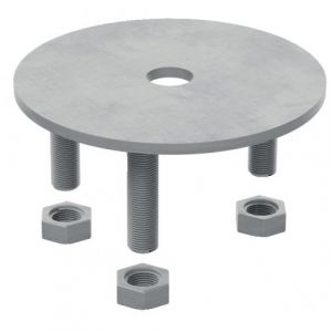 Disque correcteur d'assiette pour vis de fondation SPIRAL livr&eacute; avec tige filet&eacute;e et &eacute;crous M16 - FIBERDECK