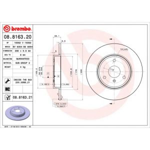 Image de Brembo 2 Disques De Frein Vernis Uv 08.8163.21