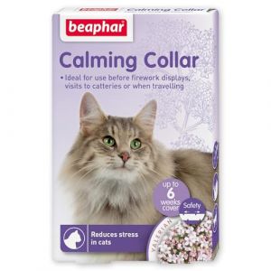 Beaphar Collier apaisant à Base de Plantes – pour Chats – pour Feux d'artifice, orages, Voyage en Voiture et Stress à Long Terme – Contient de la valériane Naturelle – Jusqu'à 6 semaines