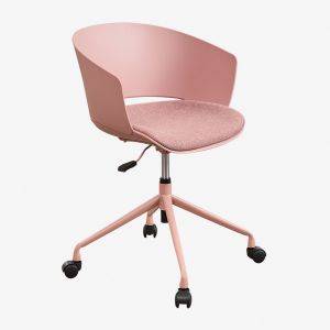 Chaise de bureau Morgana avec roulettes SKLUM Rose pâle