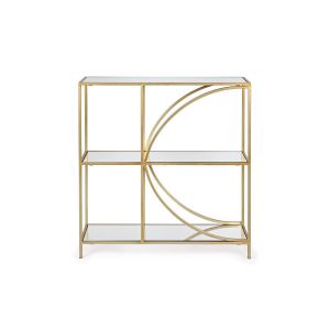 Hellin Console métal doré et verre