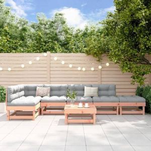 VidaXL Salon De Jardin 7 Pcs Bois Massif Douglas