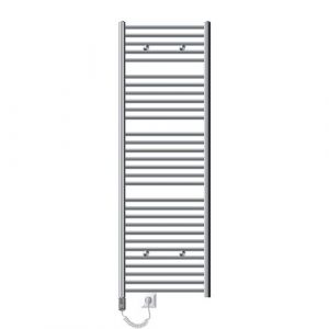 Radiateur électrique pour salle de bain avec résistance 900W - 600x1800 mm - Chromé droit avec raccord latéral