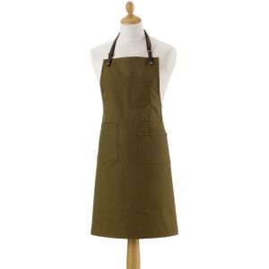 Declikdeco Tablier de cuisine Léo Kaki 70 x 90