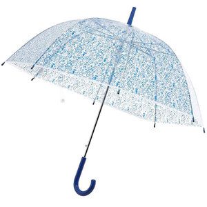 Image de Perletti Parapluie Canne Femme imprimé cœur, 61 cm, 99 L, Bleu