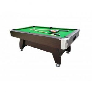 Image de Billard Americain avec Retour de boules automatique et Accessoires -Marron et Tapis Vert - 213 x 122 cm