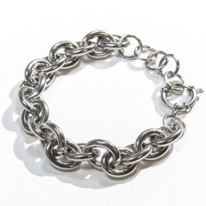 Laura Ferini Ladies Bracelet Donna Forte Silver - Bracelet &agrave; maillons en argent - plaqu&eacute; or blanc 18K - Bijoux - Accessoires - Bijoux - Bracelet Femme