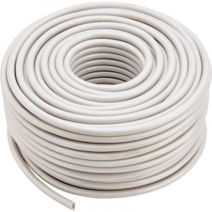 Debflex C&acirc;ble Electrique HO5VV-F 3G1 mm&sup2; - Couronne de C&acirc;ble Tripolaire Souple - Pour Tous Types de C&acirc;blages Domestiques - 50 M&egrave;tres - Blanc