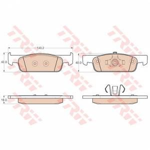 Trw Jeu de 4 plaquettes de frein à disque GDB2016 d'origine