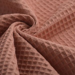 Tissu coton Nid d'Abeille vendu au m&egrave;tre - Marsala Orange