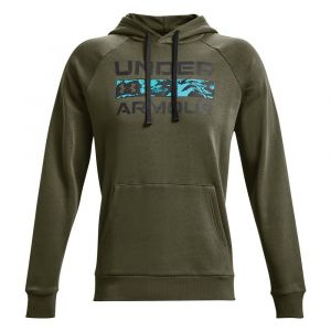Under Armour Sweat à capuche UA Rival Fleece Signature Box pour homme Green - Taille SM
