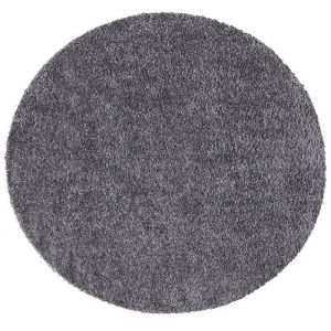Softy - Tapis Rond &agrave; Poils Longs doux Tapis de Salon, Chambre, Couloir (Gris Fonc&eacute; - 120x120cm)