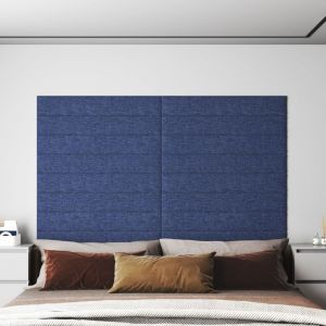 VidaXL Panneaux muraux 12 pcs Bleu 90x15 cm Tissu 1,62 m²