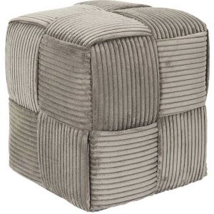 The home deco factory Pouf Cotele Tresse Scott Taupe