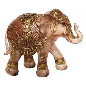 Signes Grimalt Sculpture d'&eacute;l&eacute;phant ethnique en r&eacute;sine, figurine d&eacute;corative pour la maison, ornement africain, 15 cm, id&eacute;al pour cadeaux