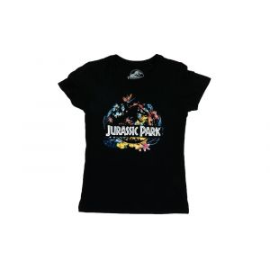 Cotton Division T-shirt Jurassic Park T-shirt Femme - Tropical Flower - Couleur EU L - Taille Noir