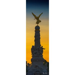 Ceanothe Tableau sur toile colonne victoire de Reims au crépuscule 30x97 cm