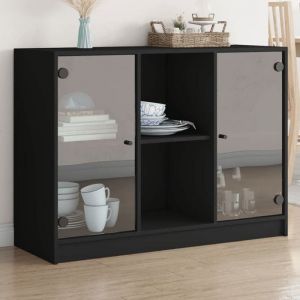 VidaXL Buffet noir 102x37x75,5 cm bois d'ingénierie, armoire de rangement, armoire latérale, buffet de salle à manger, armoire de buffet