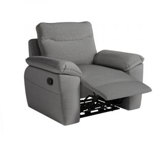 Fauteuil de relaxation manuel en tissu - Gris