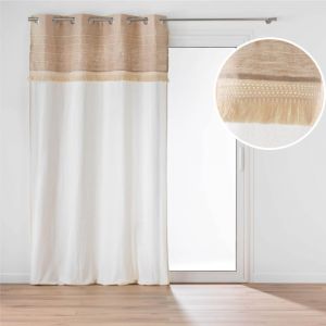 Rideau à œillets CIRRUS 140 x 240 cm – Coton/Polyester – Top fantaisie avec franges