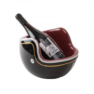 Image de Ludi Vin LUDI-VIN Porte Bouteille Casque Moto Vintage Noir