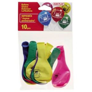 10 Ballons 'Joyeux anniversaire' 10'