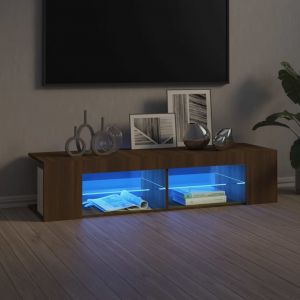 VidaXL Meuble TV avec lumières LED Chêne marron 135x39x30 cm