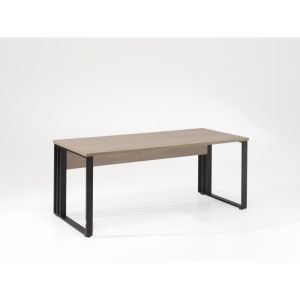 Bureau professionnel 160cm coloris chêne clair et noir collection YUKON