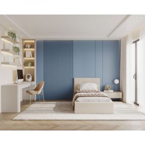 Lit coffre rino 90x200 - Sommier inclus Beige