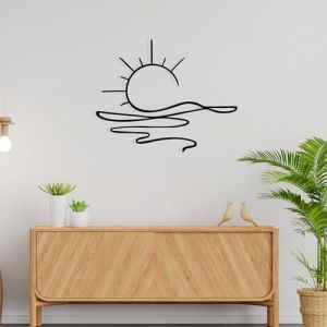 Accessoire mural décoratif élégant en métal noir, 55 x 44 cm | 100% métal, épaisseur 1,2 mm | Parfait pour la décoration moderne de la maison et l'art mural unique