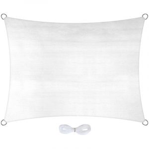 Jardinion Voile d'ombrage rectangulaire - 2 x 4m, Blanc