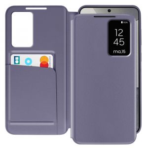 Avizar Étui Fenêtre Pour Samsung Galaxy S24 Avec Clapet Porte-Carte Lavande