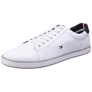 Tommy Hilfiger Men's H2285 Arlow 1D Canvas Lace Up Trainer White-White-9 Size 9