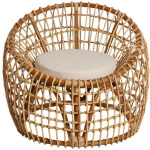 Fauteuil lune en rotin Moon - Bois foncé