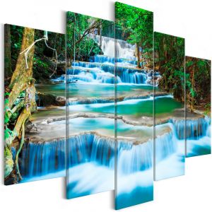 Image de Artgeist Tableau "Waterfall in Kanchanaburi 5 Panneaux Wide" 100x225cm